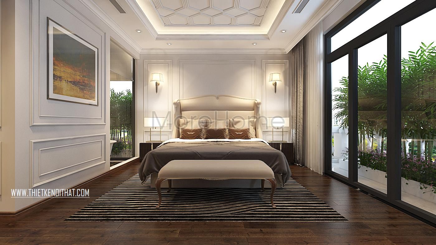 Thiết kế nội thất phòng ngủ biệt thự Vinhomes GreenBay HL30 